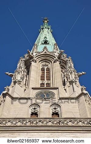 Steeple of St. Mary's Church, Muehlhausen, Thuringia, Germany, Europe View Large Photo Image Stock Photo - Steeple of St. Mary's Church, Muehlhausen, Thuringia, Germany, Europe. Fotosearch