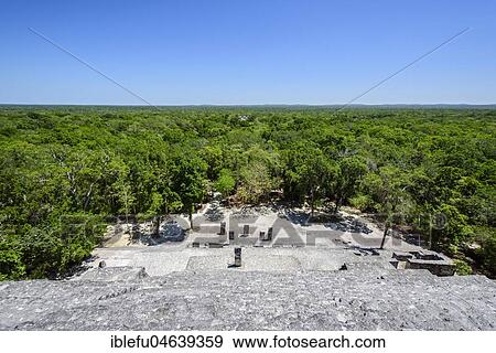 Stock Photo - Stelae at Mayan city of Calakmul, Calakmul Biosphere Reserve, Campeche, Mexico, Central America. Fotosearch