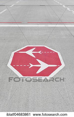 Stop sign, intersecting aircraft, on taxiway, Munich Airport, Upper Bavaria, Bavaria, Germany, Europe View Large Photo Image Stock Image - Stop sign, intersecting aircraft, on taxiway, Munich Airport, Upper Bavaria, Bavaria, Germany, Europe. Fotosearch