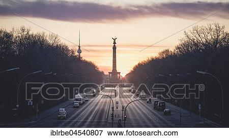 Straße des 17. Juni with Victory Column and TV Tower, Berlin, Germany, Europe View Large Photo Image Stock Photo - Straße des 17. Juni with Victory Column and TV Tower, Berlin, Germany, Europe. Fotosearch
