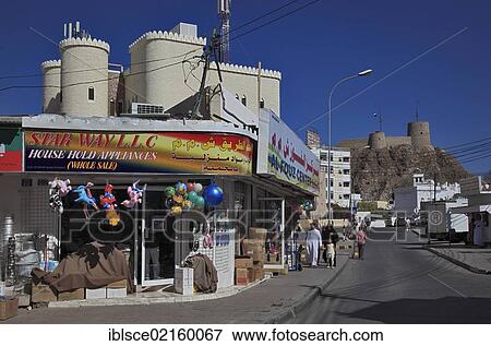 Street in the historic town centre of Muscat, Oman, Arabian Peninsula, Middle East, Asia View Large Photo Image Stock Photo - Street in the historic town centre of Muscat, Oman, Arabian Peninsula, Middle East, Asia. Fotosearch