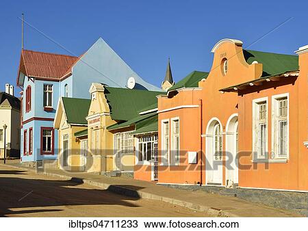 Street with colonial buildings and the house Eberlanz, Lüderitz, Namibia, Africa View Large Photo Image Stock Image - Street with colonial buildings and the house Eberlanz, Lüderitz, Namibia, Africa. Fotosearch