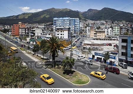 Street with taxis in downtown Quito, Ecuador, South America View Large Photo Image Stock Photo - Street with taxis in downtown Quito, Ecuador, South America. Fotosearch
