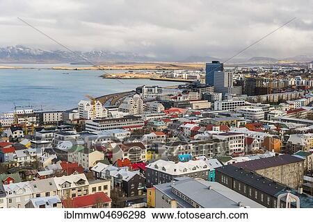 Streets and houses, view from church of Hallgrímur to Reykjavik and the peninsula Snaefellsnes, Höfudborgarsvaedid, Iceland, Europe View Large Photo Image Stock Photo - Streets and houses, view from church of Hallgrímur to Reykjavik and the peninsula Snaefellsnes, Höfudborgarsvaedid, Iceland, Europe. Fotosearch