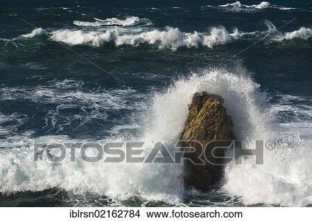 Picture - Surf on the rocky coast, Big Sur, California, USA, North America. Fotosearch