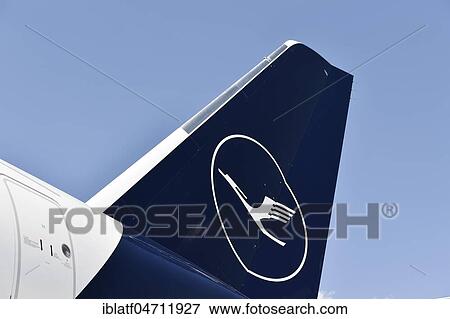Stock Photo - Tail unit, rudder, new Lufthansa design, new Livery, Lufthansa, Airbus, A 350-900, Germany, Europe. Fotosearch