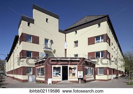 Stock Photograph - Talstrasse housing estate, Aachen, North Rhine-Westphalia, Germany, Europe, PublicGround, Europe. Fotosearch