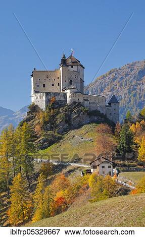 Tarasp Castle, Graubuenden, Switzerland, Europe View Large Photo Image Stock Photo - Tarasp Castle, Graubuenden, Switzerland, Europe. Fotosearch