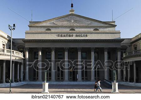 Stock Photo - Teatro Solis, Solis Theatre, the oldest theater in Uruguay, built in 1856, at the Plaza Independencia, Montevideo, Uruguay, South America. Fotosearch