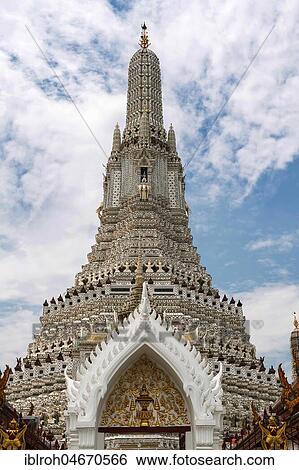 Temple tower, small prang, Wat Arun, Bangkok, Thailand, Asia View Large Photo Image Stock Photograph - Temple tower, small prang, Wat Arun, Bangkok, Thailand, Asia. Fotosearch