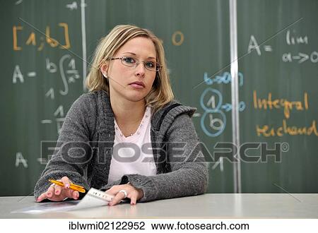 Test, trainee teacher, student, prospective teacher, young teacher, mathematics, blackboard, classroom, Baden-Wuerttemberg, Germany, Europe View Large Photo Image Stock Image - Test, trainee teacher, student, prospective teacher, young teacher, mathematics, blackboard, classroom, Baden-Wuerttemberg, Germany, Europe. Fotosearch