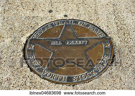 Stock Photo - Texas Trail of Fame, Cowboy Bill Picket, Stockyards National Historic District, Fort Worth, Texas, USA, North America. Fotosearch