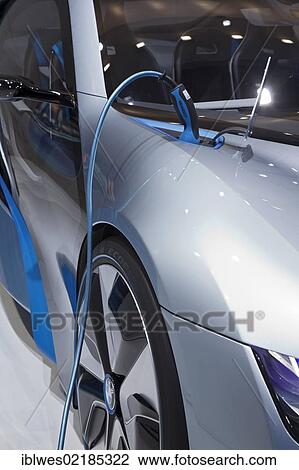 Stock Image - The BMW i8 concept plug-in hybrid on display at the North American International Auto Show, Detroit, Michigan, USA, North America. Fotosearch
