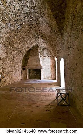 Stock Image - The cell of Honoré Gabriel Riqueti de Mirabeau, according to Alexander Dumas, Château d'If at the island Ile d'If, Frioul Archipelago, bay of Marseille, France, Europe. Fotosearch