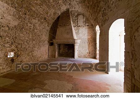Stock Image - The cell of Honoré Gabriel Riqueti de Mirabeau, according to Alexander Dumas, Château d'If at the island Ile d'If, Frioul Archipelago, bay of Marseille, France, Europe. Fotosearch