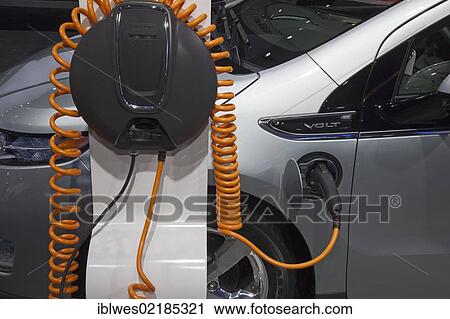 Stock Image - The Chevrolet Volt on display at the North American International Auto Show, Detroit, Michigan, USA, North America. Fotosearch