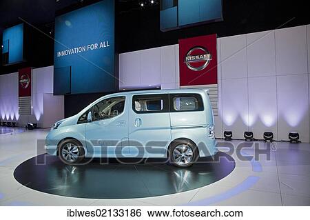 Stock Photograph - The Nissan E-NV 200 concept electric van on display at the North American International Auto Show, Detroit, Michigan, USA, North America. Fotosearch