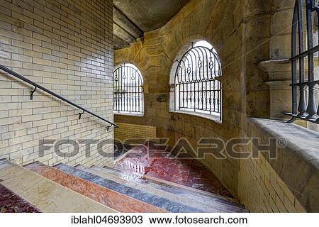 Stock Image - The Scotsman Steps, 104 different marble steps, Edinburgh, Scotland, United Kingdom, Europe. Fotosearch