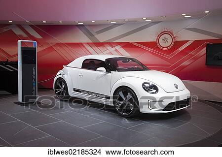 Picture - The Volkswagen e-Bugster concept plug-in electric vehicle on display at the North American International Auto Show, Detroit, Michigan, USA, North America. Fotosearch