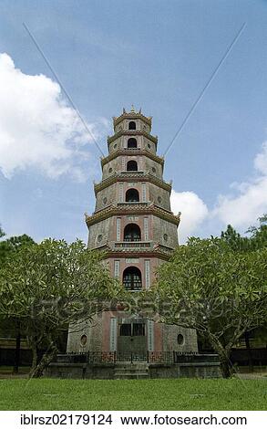 Picture - Thien Mu Pagoda in Hue, Vietnam, Southeast Asia, Asia. Fotosearch