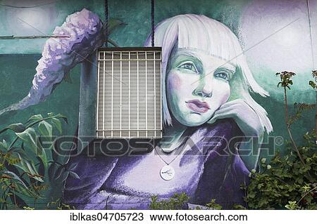 Thoughtful Woman, mural by Marya Kudasheva, Streetart, Rhine Side Gallery Uerdingen, Krefeld, NRW, Germany, Europe View Large Photo Image Stock Image - Thoughtful Woman, mural by Marya Kudasheva, Streetart, Rhine Side Gallery Uerdingen, Krefeld, NRW, Germany, Europe. Fotosearch