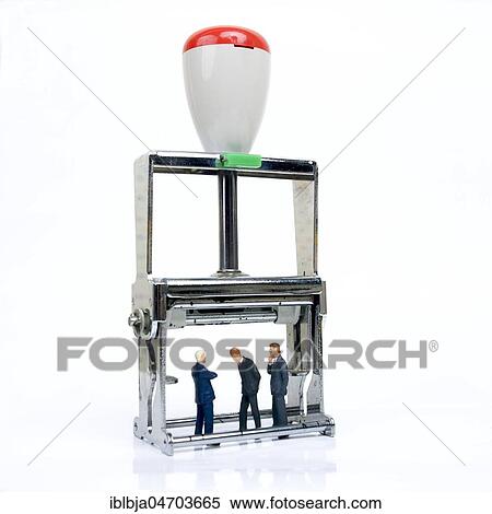 Three figurines representing business men under an ink pad, cut out View Large Photo Image Stock Photography - Three figurines representing business men under an ink pad, cut out. Fotosearch