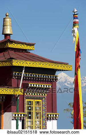 Tibetan Buddhism, Bhutia Busty Gompa Monastery, Darjeeling, West Bengal, India, South Asia, Asia View Large Photo Image Stock Photo - Tibetan Buddhism, Bhutia Busty Gompa Monastery, Darjeeling, West Bengal, India, South Asia, Asia. Fotosearch