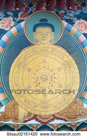 Tibetan Buddhism, mural, cosmic wheel, Tango Goemba Monastery, near Thimphu, the Himalayas, Kingdom of Bhutan, South Asia, Asia View Large Photo Image Stock Image - Tibetan Buddhism, mural, cosmic wheel, Tango Goemba Monastery, near Thimphu, the Himalayas, Kingdom of Bhutan, South Asia, Asia. Fotosearch
