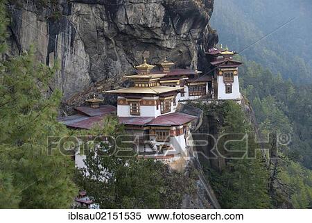 Tibetan Buddhism, Tiger's Nest Monastery on the rock face, Taktsang, near Paro, Bhutan, South Asia, Asia View Large Photo Image Stock Photography - Tibetan Buddhism, Tiger's Nest Monastery on the rock face, Taktsang, near Paro, Bhutan, South Asia, Asia. Fotosearch