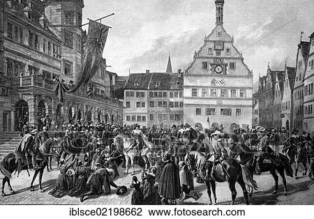 Tilly in Rothenburg ob der Tauber, Bavaria, Germany, historic wood engraving, about 1897, Europe View Large Photo Image Stock Image - Tilly in Rothenburg ob der Tauber, Bavaria, Germany, historic wood engraving, about 1897, Europe. Fotosearch