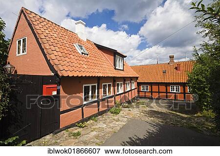 Timber-framed houses in Gudhjem village, Bornholm, Denmark, Europe View Large Photo Image Stock Photo - Timber-framed houses in Gudhjem village, Bornholm, Denmark, Europe. Fotosearch
