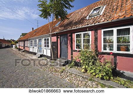Timber-framed houses in Rønne, Bornholm, Denmark, Europe View Large Photo Image Stock Image - Timber-framed houses in Rønne, Bornholm, Denmark, Europe. Fotosearch