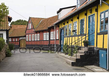 Timber-Timber-frame houses in Allinge-Sandvig, Bornholm, Denmark, Europe View Large Photo Image Picture - Timber-Timber-frame houses in Allinge-Sandvig, Bornholm, Denmark, Europe. Fotosearch
