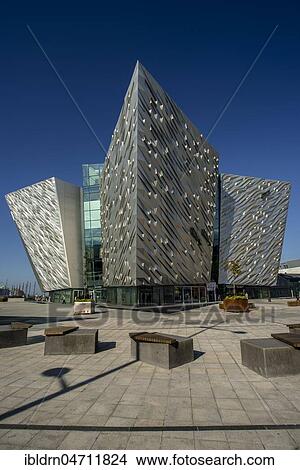 Picture - Titanic Museum, Architect Eric Kuhne, Titanic Quarter, Belfast, Antrim, Northern Ireland, United Kingdom, Europe. Fotosearch