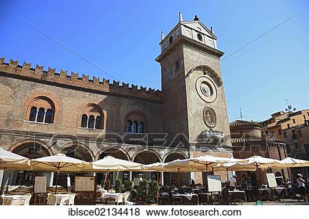 Torre dell Orologio, clock tower, Piazza delle Erbe, Mantua, Mantova, Lombardy, Italy, Europe View Large Photo Image Stock Photo - Torre dell Orologio, clock tower, Piazza delle Erbe, Mantua, Mantova, Lombardy, Italy, Europe. Fotosearch