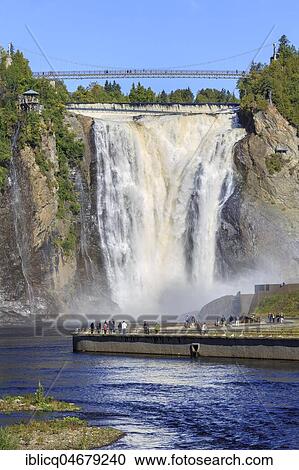 Tourists in front of Montmorency Falls, Québec Province, Canada, North America View Large Photo Image Stock Image - Tourists in front of Montmorency Falls, Québec Province, Canada, North America. Fotosearch