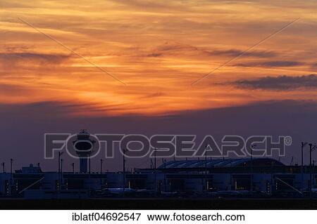 Tower and Terminal 2 at sunset, Munich Airport, Upper Bavaria, Bavaria, Germany, Europe View Large Photo Image Stock Photo - Tower and Terminal 2 at sunset, Munich Airport, Upper Bavaria, Bavaria, Germany, Europe. Fotosearch