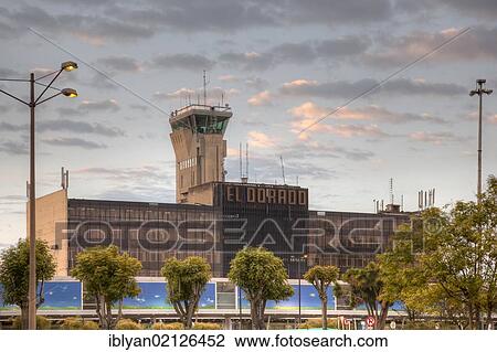 Stock Image - Tower and terminal of Bogota El Dorado Airport, Bogota, Colombia, South America. Fotosearch