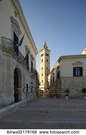 Tower of the Cathedral of San Nicola Pellegrino in Trani, Puglia, Italy, Europe View Large Photo Image Stock Photo - Tower of the Cathedral of San Nicola Pellegrino in Trani, Puglia, Italy, Europe. Fotosearch