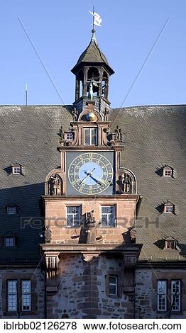 Town Hall, clock tower, Marburg, Hesse, Germany, Europe, PublicGround, Europe View Large Photo Image Stock Photo - Town Hall, clock tower, Marburg, Hesse, Germany, Europe, PublicGround, Europe. Fotosearch