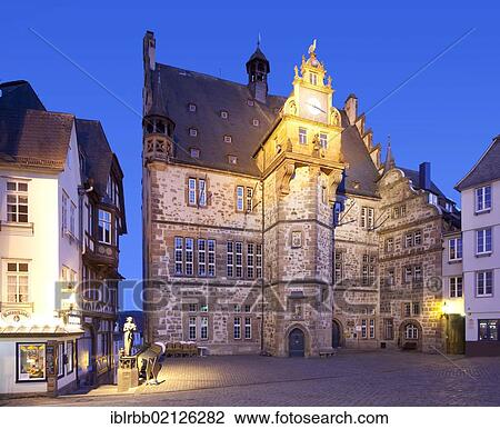Stock Image - Town Hall, Marburg, Hesse, Germany, Europe, PublicGround, Europe. Fotosearch