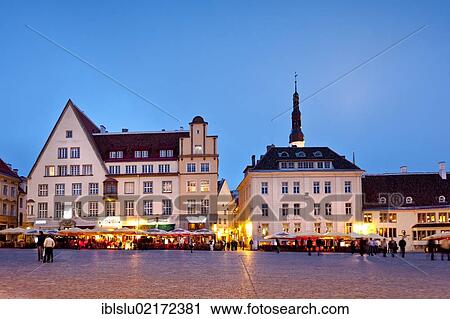 Town hall square, old town, dusk, UNESCO World Heritage Site, Tallinn, Estonia, Baltic States, Northern Europe, Europe View Large Photo Image Stock Image - Town hall square, old town, dusk, UNESCO World Heritage Site, Tallinn, Estonia, Baltic States, Northern Europe, Europe. Fotosearch