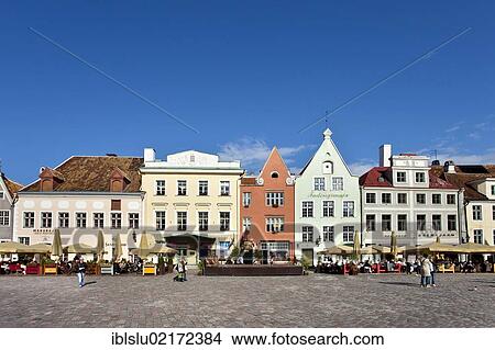 Picture - Town hall square, old town, UNESCO World Heritage Site, Tallinn, Estonia, Baltic States, Northern Europe, Europe. Fotosearch