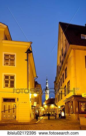Town hall, town hall square, dusk, old town, UNESCO World Heritage Site, Tallinn, Estonia, Baltic States, Northern Europe, Europe View Large Photo Image Stock Photography - Town hall, town hall square, dusk, old town, UNESCO World Heritage Site, Tallinn, Estonia, Baltic States, Northern Europe, Europe. Fotosearch