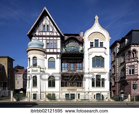 Townhouse, Art Nouveau, Eisenach, Thuringia, Germany, Europe, PublicGround, Europe View Large Photo Image Stock Photography - Townhouse, Art Nouveau, Eisenach, Thuringia, Germany, Europe, PublicGround, Europe. Fotosearch