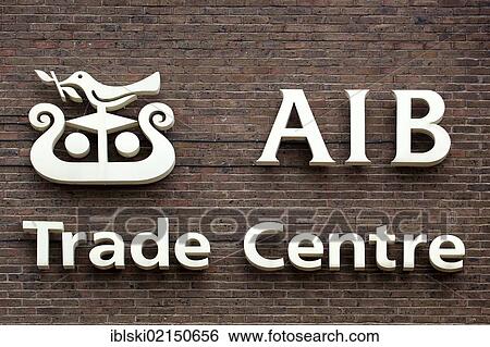 Stock Photograph - Trade Centre at the headquarters of the Allied Irish Bank, AIB, on the River Liffey in the financial district in Dublin, Ireland, Europe. Fotosearch