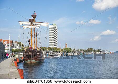 Traditional sailing boat in the harbour, Hotel Maritim, Travemünde, Baltic Sea, Schleswig-Holstein, Germany, Europe View Large Photo Image Stock Photograph - Traditional sailing boat in the harbour, Hotel Maritim, Travemünde, Baltic Sea, Schleswig-Holstein, Germany, Europe. Fotosearch