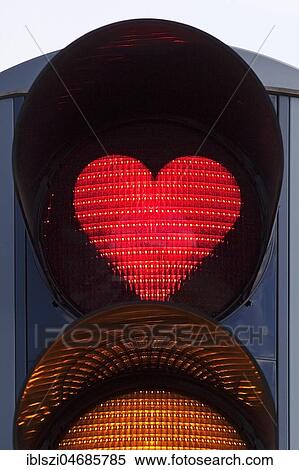 Traffic light with red heart, Akureyri, Iceland, Europe View Large Photo Image Stock Photography - Traffic light with red heart, Akureyri, Iceland, Europe. Fotosearch