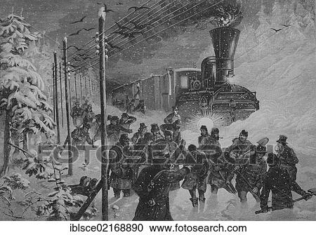 Train stuck in snow being shoveled free, historical engraving, 1883 View Large Photo Image Stock Image - Train stuck in snow being shoveled free, historical engraving, 1883. Fotosearch