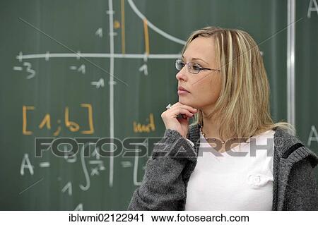 Trainee teacher, prospective teacher, young teacher, pensive, mathematics, blackboard, classroom, Baden-Wuerttemberg, Germany, Europe View Large Photo Image Stock Image - Trainee teacher, prospective teacher, young teacher, pensive, mathematics, blackboard, classroom, Baden-Wuerttemberg, Germany, Europe. Fotosearch